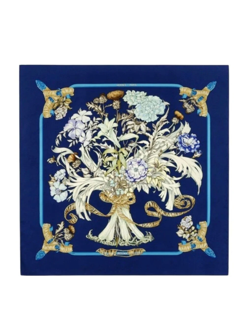 BNIB! RARE! Hermes Silk Scarf Carré 90 Regina Her Majesty The Queen Black Rare